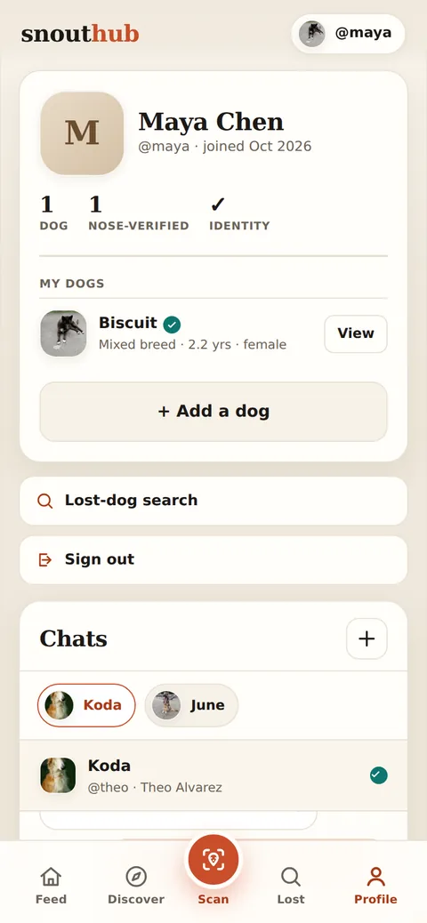 Écran de profil